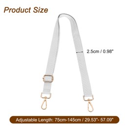 uxcell Wide Shoulder Strap, 2.5cm Adjustable Purse Strap Replacement Crossbody Strap for Shoulder Bag Handbag, Silver, Light Gold Pull Core Buckle