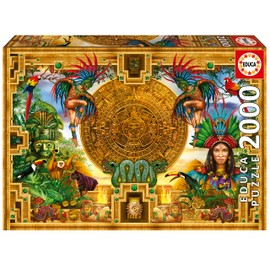 Educa - Aztec Mayan Montage - 2000 Piece Jigsaw Puzzle - Puzzle Glue Included - Completed Image Measures 37.79" x 26.77" - Ages 14+ (19565)