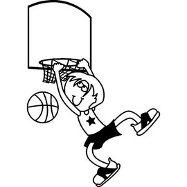 'Scoring Basketball Player' Rubber Stamp - Unmounted Design for Crafting & Scrapbooking, A8 (RS00022137)
