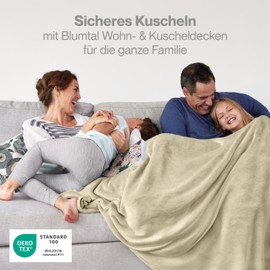Blumtal Cuddly Fluffy Blanket, Oeko-Tex Certified Fleece Blanket, 130 x 150 cm, Home and Cuddly Blanket, Beige, Fleece Blanket, Microfibre Blanket, Cuddly Blanket, Beige, 130 x 150 cm