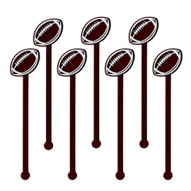 Coffee and Cocktail Stirrers, Reusable Plastic Drink Stirrer Sticks, 24 Football Swizzle Sticks, Use as a Cocktail Garnish or Mixers, Football Party, Football Decorations and Bar Supplies, 6 inch