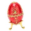 Egg Style Jewelry Trinket Box Zinc Alloy Hand Painted Enameled