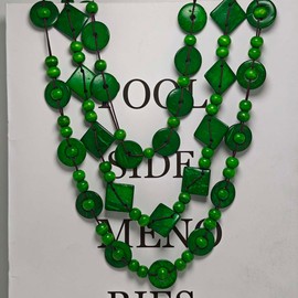 CXENSJH Boho Coconut Shell Wood Bead Necklace for Women Layered Long Colorful Necklace Wooden Beaded Choker Jewelry(Green)