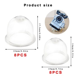 UTMACH Pack of 16 Primer Pump Carburettor Primer Bulb Pump Primer Piston Fuel Pump Primer for Lawnmower Blower Grass Trimmer Cutter Hedge Trimmer Chainsaw (19 mm and 22 mm)