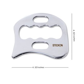 STICKON Medical Grade Stainless Steel Gua Sha Scraping Massage Tool IASTM tools for Soft Tissue Therapy and Reduce Back, Legs, Arms,Neck,Shoulder Muscle Pain (STICKON-q)