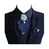 MOHSILY Vintage Crystal Bow Tie Adjustable Navy Blue Bow Tie