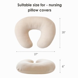 MairMore 2-Pack Muslin Nursing Pillow Covers, Breathable 100% Cotton Breastfeeding Pillow Slipcovers for Standard Nursing Pillows, Soft Covers for Baby Girls and Boys with Zipper