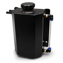 YIUIY Universal Coolant Overflow Tank 2l Aluminum Coolant Radiator Overflow Reservoir Expansion Tank Black