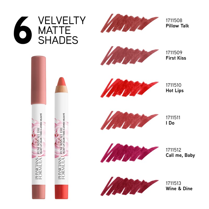 Physicians Formula Rosé Kiss All Day - Pintalabios de terciopelo,