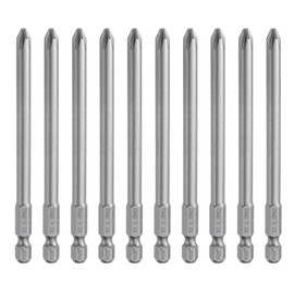 HARFINGTON 10pcs #2 Phillips Screwdriver Bit PH2 1/4" Hex Shank 4" (100mm) Long Magnetic S2 Steel Industrial Grade Screw Driver Bit Cross Head Electric Drill Bits 0.236" (6mm) Rod