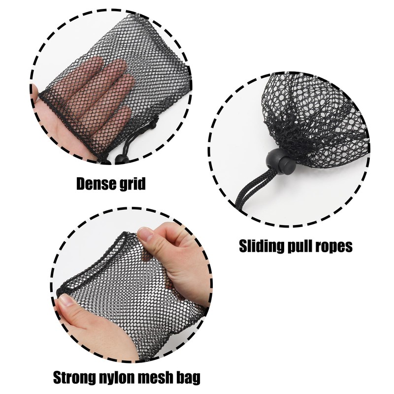 Funstreet 12 Pcs 6x4 Inch Mesh Drawstring Bags with Cord