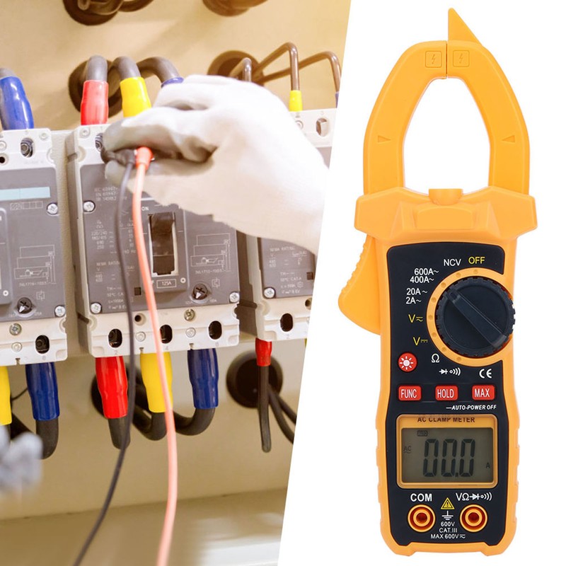 Digital Clamp Meter Multimeter Tester AC DC Plastic LCD Industrial