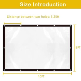 Clear Tarp with Grommets, 8x10ft Waterproof Tarp Transparent for Outdoors Anti-Tear for Covering Firewood Piles Patio Furniture Dog or Chicken Coops