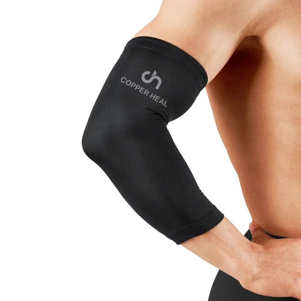 COPPER HEAL Elbow Sleeve Elbow Compression Sleeve - Recovery Elbow Support Guaranteed Highest Infused Content Support Stiff Muscle Soreness Joints Arm Tennis Wrap Elbow Sleeve Brace