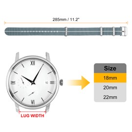 sourcing map Elastic Nylon Watch Band 20mm One-Piece French Watch Strap Waterproof Replacement Wristwatch Strap with Silver Buckle for Men Women, Grey/White