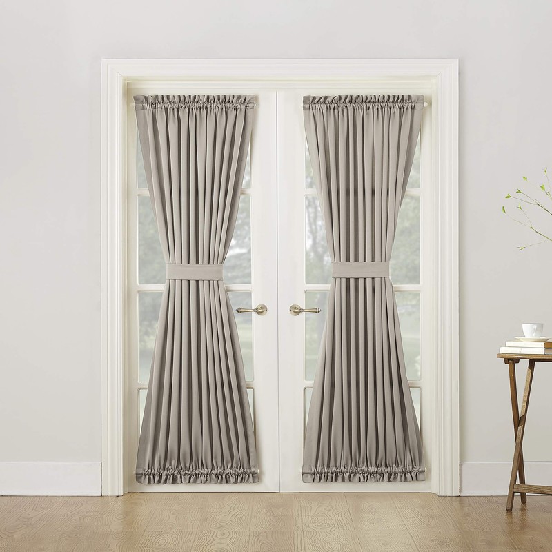 Sun Zero Barrow Energy Efficient Rod Pocket Door Curtain Panel,