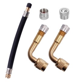 mkemka Reifenventil Verlängerung 90 Grad Winkelventil Kupfer Ventiladapter 180mm Flexible Gummi Reifen Ventilverlängerung Autoventil Adapter für Auto Motorrad Fahrrad Scooter