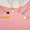 CANDYFACNY Heart Enamel Pendant Necklace for Women Gold Plated Love