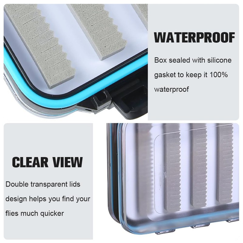 Fly Box for Fly Fishing Waterproof Double Clear Fly Fishing