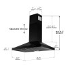 SNDOAS 24in Wall Mount Kitchen Range Hood Ducted/Ductles