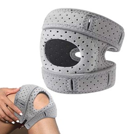 Longgaogao Wellness Kniebandage,Generisch 1 x knee braces, Verstellbare Knieunterstützung, knee pads for athletes,adjustable knee support for dancing(Grau, Erwachsenengröße L)