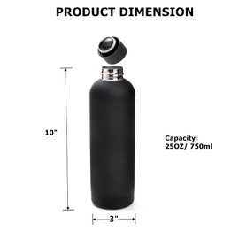 Yopay 2 Pack Insulated Water Bottle, 25OZ Leakproof Vacuum Insulated Water Containers, Stainless Steel Sports Water Bottles for The Go, Travel Hiking Camping Thermal Flask for Drinks Cold and Ho