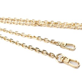 HEEHEE 51.2 Inches Mini Purse Chain Strap Delightful Extending Durable DIY Iron Flat Chains Replacement Straps with Buckles Wide 7mm Thick 2mm Gold 1 PCS for Handbag Shoulder Cross Body Wallet