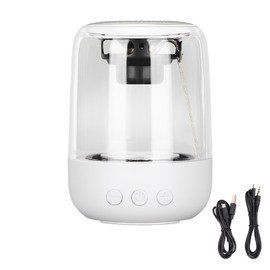 LED Bluetooth Speaker Wireless Stereo Speaker with 7 Light Modes for Leisure Office Travel Hiking CampingWhite