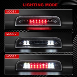 DimFlux LED 3rd Brake Light LED High Mount Stop Light Compatible with 2014-2018 Chevy Silverado/GMC Sierra Third Brake Light 2015 2016 2017 stop light（Black）
