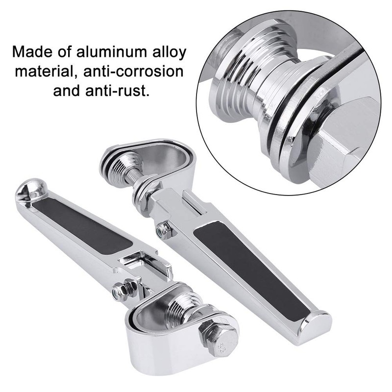 KIMISS 2Pcs Aluminum Alloy Motorcycle Foot Pegs with Engine Guard