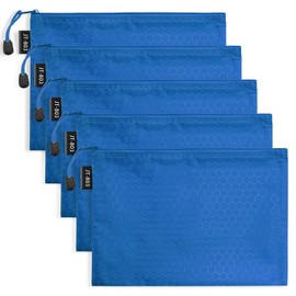 LUHIUMOYA A5 Document Wallet, Waterproof Document Bag with Zip, Bag for Paper, Documents, File, Cosmetics, Homework (Blue)