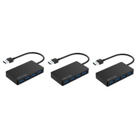 Gatuida 3pcs USB Hub 4 Port USB 3.0 Data Hub High-Speed 5gbps Transfer Rate Backward Compatible Led Indicator Easy to Use