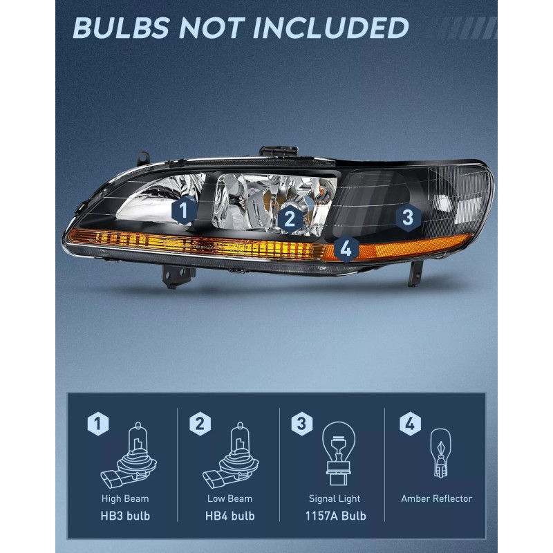Nilight Headlight Assembly Compatible with 1998 1999 2000 2001 2002