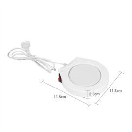 Fdit Alfombrilla Calentadora de Tazas, Calentador de Tazas Eléctrico Blanco, Almohadilla Calefactora, Taza de Café, Té, Leche, Enchufe de EE. UU. 110V