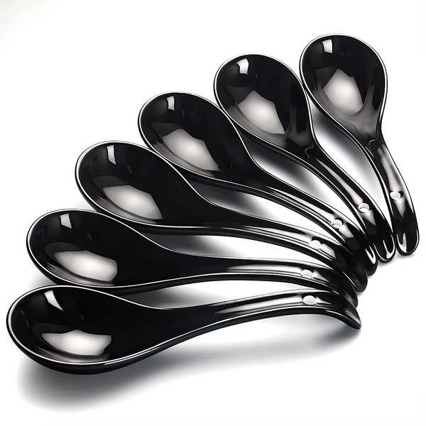 YFWOOD Spoons Astragalus Spoons, Set of 6, Black, 6.7 inches