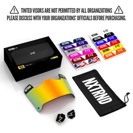 Nxtrnd VZR1 Football Visor, Flat Lens Technology, Fits Adult & Youth Football Helmets (Gold)