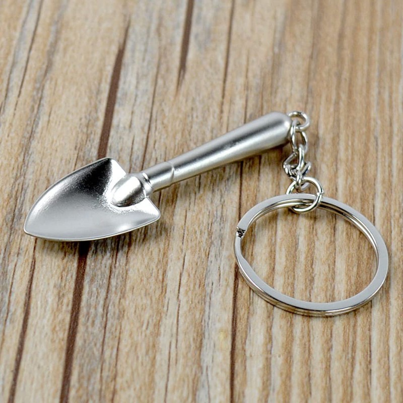 luzen 6Pcs Alloy Metal Shovel with Key Ring Creative Mini