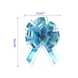 Unifizz 12pcs 9 Inch Light Blue Large Pull Bow Metallic Gift Bows for Wedding Baskets Christmas Party Car Gifts Wrapping