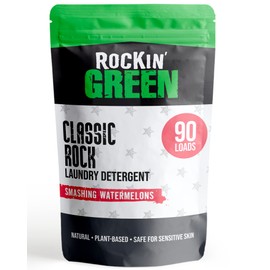 Rockin' Green Classic Rock Laundry Detergent (90 Loads), Plant based, All Natural Laundry Detergent Powder, Vegan and Biodegradable Odor Fighter, Safe for Sensitive Skin, 45 oz (Smashing Watermelons)