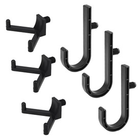 WIN&YING 6 Pack Storage Shed Hooks for Suncast, Black Single-Head J Hook & Double-Head V Hook Set, Storage Sheds Tool Hangers Organization Accessories for Hanging Shovels & Rakes & Scissors Tools