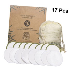 Baluue Sets Bamboo Fiber Reusable Cleansing Pads Gentle Makeup Remover for Face Safe Comfortable for Skin Pcs