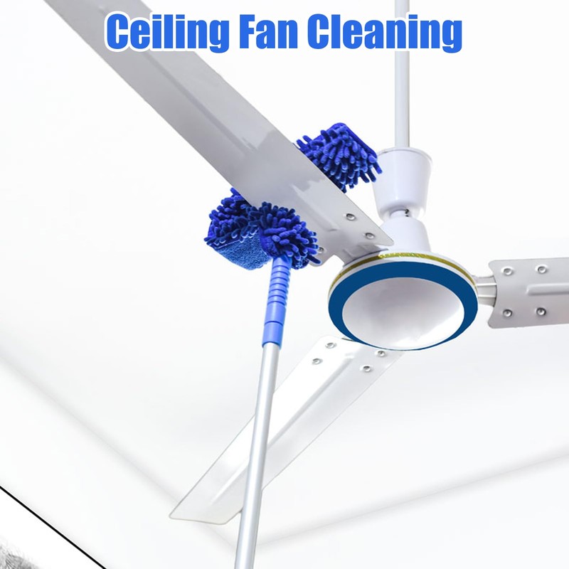 Mulcort Extendable Ceiling Fan Duster, Feather Duster with Bendable Pad,
