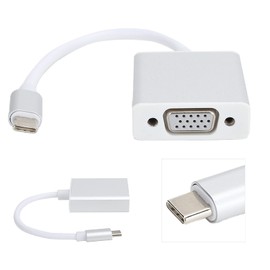 Airshi Adaptador Tipo C, Convertidor VGA Portátil Compacto de Fácil Uso para Dispositivos de Interfaz Tipo C para OS X
