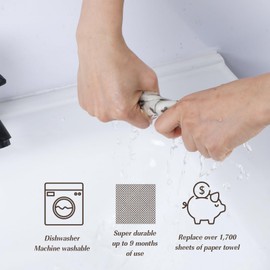 Ptwola 5 Pcs Swedish Kitchen Dishcloths Cellulose Cloths Washable Dish Rags Eco-Friendly No Odor Reusable Cleaning Hand Towels Non-Scratch Absorbent Counter Wipes Replace Paper Sponges