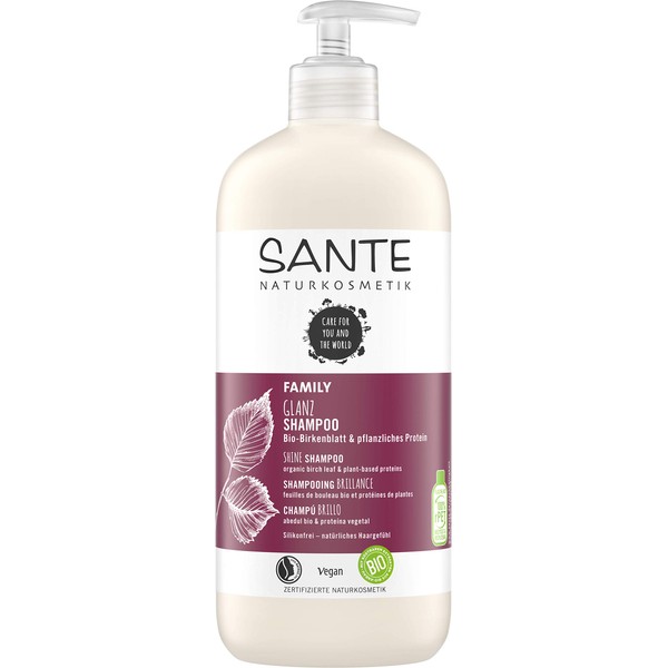 Sante Natural Cosmetics Family Shine Shampoo, Organic Birch Leaf & Vegetable Protein 500ml