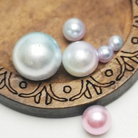 Chenkou Craft 1550PCS 1 Box Round Imitation Pearls Bead No Hole Loose Beads Gem (Light Mix, Mix)