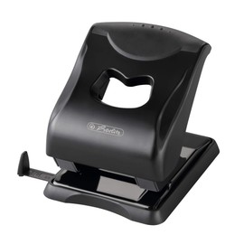 herlitz 50025428 File Hole Punch 4 mm with Stop Rail Black