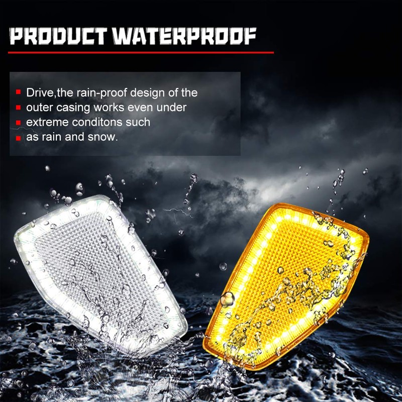 KENRTIR Clear Lens Dual Color Amber/White Front Fender Side Marker