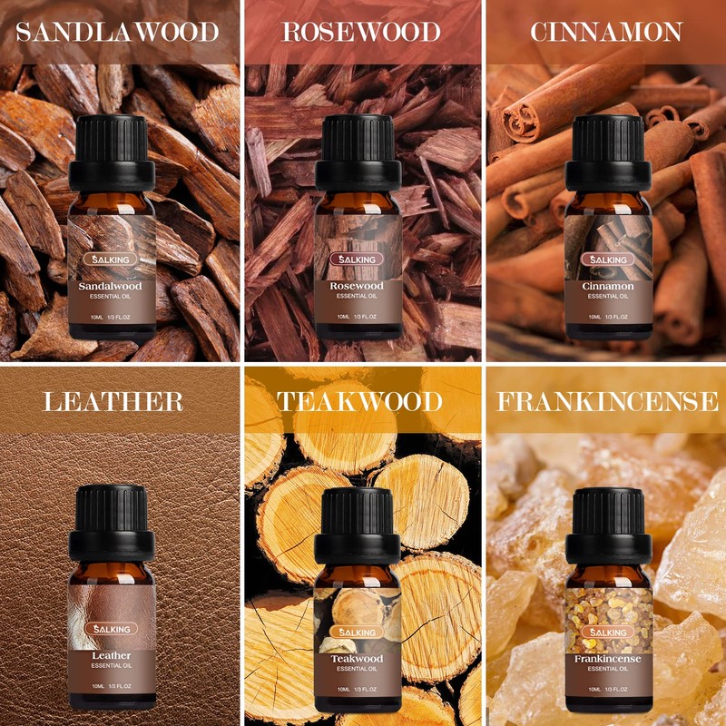 SALKING Woodsy Essential Oils Set for Men, Masculine Essential Oils,