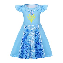 AmzBarley Girls' Nighties for Kids Girls Nightdress Short Sleeves Nightie Night Dresses Child Sleeping Clothes Loungewear Blue 7-8 Years 130
